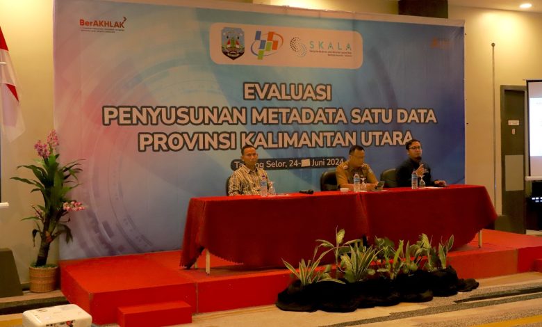 METADATA : DKISP Kaltara menggelar Evaluasi Penyusunan Metadata Statistik Sektoral di Hotel Luminor, Senin (24/6).